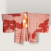 HAORI FEMME JAPONAIS ROUGE EN SOIE SHIBORI  007-101 (L-LL)