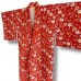 KIMONO FEMME SOIE ROUGE IMPRIMÉ BLANC 007-117 (M)