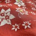 KIMONO FEMME SOIE ROUGE IMPRIMÉ BLANC 007-117 (M)