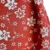 KIMONO FEMME SOIE ROUGE IMPRIMÉ BLANC 007-117 (M)