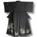 KIMONO FORMEL NOIR ET BLANC EN SOIE D'ÉTÉ 007-122 (M)
