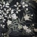 KIMONO FORMEL NOIR ET BLANC EN SOIE D'ÉTÉ 007-122 (M)