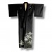 KIMONO FORMEL NOIR ET BLANC EN SOIE D'ÉTÉ 007-122 (M)