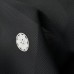 KIMONO FORMEL NOIR ET BLANC EN SOIE D'ÉTÉ 007-122 (M)