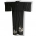 KIMONO FORMEL NOIR ET BLANC EN SOIE D'ÉTÉ 007-122 (M)
