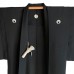 HAORI EN SOIE NOIRE AJOURÉE À KAMON 007-123 (L) 