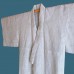KIMONO HOMME ÉTÉ EN LIN BLANC & NOIR  007-149 (non doublé) (L-LL)
