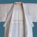 KIMONO HOMME ÉTÉ EN LIN BLANC & NOIR  007-149 (non doublé) (L-LL)