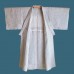KIMONO HOMME ÉTÉ EN LIN BLANC & NOIR  007-149 (non doublé) (L-LL)