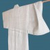 KIMONO HOMME ÉTÉ EN LIN BLANC & NOIR  007-149 (non doublé) (L-LL)