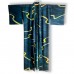 KIMONO ÉTÉ NON DOUBLÉ BLEU EN SOIE AJOURÉE +OBI 007-15 (LL)