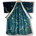 KIMONO ÉTÉ NON DOUBLÉ BLEU EN SOIE AJOURÉE +OBI 007-15 (LL)