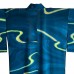 KIMONO ÉTÉ NON DOUBLÉ BLEU EN SOIE AJOURÉE +OBI 007-15 (LL)