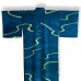 KIMONO ÉTÉ NON DOUBLÉ BLEU EN SOIE AJOURÉE +OBI 007-15 (LL)