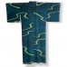 KIMONO ÉTÉ NON DOUBLÉ BLEU EN SOIE AJOURÉE +OBI 007-15 (LL)