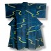 KIMONO ÉTÉ NON DOUBLÉ BLEU EN SOIE AJOURÉE +OBI 007-15 (LL)