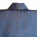 KIMONO HOMME BLEU UNI EN PONGÉ DE SOIE STRIÉ 007-156 (L)