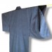 KIMONO HOMME BLEU UNI EN PONGÉ DE SOIE STRIÉ 007-156 (L)
