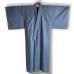 KIMONO HOMME BLEU UNI EN PONGÉ DE SOIE STRIÉ 007-156 (L)