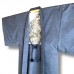 HAORI HABILLÉ BLEU MOUCHETÉ EN SOIE SAUVAGE 007-157 (LL)