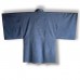 HAORI HABILLÉ BLEU MOUCHETÉ EN SOIE SAUVAGE 007-157 (LL)