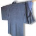 HAORI HABILLÉ BLEU MOUCHETÉ EN SOIE SAUVAGE 007-157 (LL)