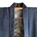 HAORI HABILLÉ BLEU MOUCHETÉ EN SOIE SAUVAGE 007-157 (LL)