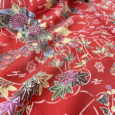KIMONO FEMME SOIE ROUGE FLORAL 007-16 (M)