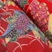 KIMONO HABILLÉ FLORAL EN CRÊPE DE SOIE ROUGE 007-16 (M)