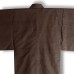 KIMONO HOMME MARRON FONCÉ EN SOIE TSUMUGI 007-161