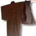 KIMONO HOMME MARRON FONCÉ EN SOIE TSUMUGI 007-161