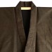 KIMONO HOMME MARRON FONCÉ EN SOIE TSUMUGI 007-161