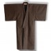 KIMONO HOMME MARRON FONCÉ EN SOIE TSUMUGI 007-161