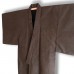 KIMONO HOMME MARRON FONCÉ EN SOIE TSUMUGI 007-161