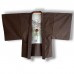 HAORI ORIGINAL EN SOIE SAUVAGE MARRON FONCÉ 007-162