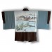 HAORI ORIGINAL EN SOIE SAUVAGE MARRON FONCÉ 007-162