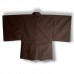 HAORI ORIGINAL EN SOIE SAUVAGE MARRON FONCÉ 007-162