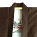 HAORI ORIGINAL EN SOIE SAUVAGE MARRON FONCÉ 007-162
