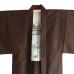 HAORI ORIGINAL EN SOIE SAUVAGE MARRON FONCÉ 007-162