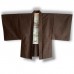 HAORI ORIGINAL EN SOIE SAUVAGE MARRON FONCÉ 007-162