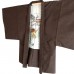 HAORI ORIGINAL EN SOIE SAUVAGE MARRON FONCÉ 007-162