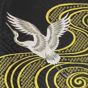 KIMONO FANTAISIE ÉTÉ NOIR ET JAUNE EN POLYESTER 007-167 (M)