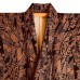 KIMONO DE VILLE ROUILLE & NOIR EN CRÊPE DE SOIE 007-17 (M) 