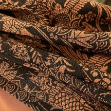 KIMONO FEMME SOIE FLORAL ROUILLE&NOIR 007-17 (M) 