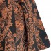KIMONO DE VILLE ROUILLE & NOIR EN CRÊPE DE SOIE 007-17 (M) 