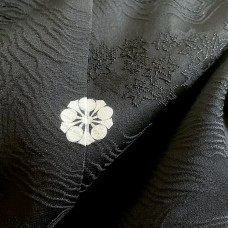 HAORI FORMEL DOUBLÉ SOIE NOIRE À KAMON 007-177 (L)