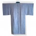 JUBAN DOUBLÉ EN SOIE RAYÉE BLEU-GRIS 007-178 (M)