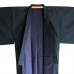 KIMONO CLASSIQUE BLEU-NUIT EN SOIE DOUBLÉ 007-179 (M)