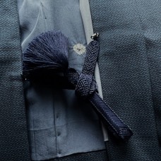 HAORI JAPONAIS HOMME EN SOIE BLEU NUIT 007-186 (L)