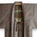 HAORI HOMME BRUN/BEIGE SOIE QUADRILLÉE 007-203
